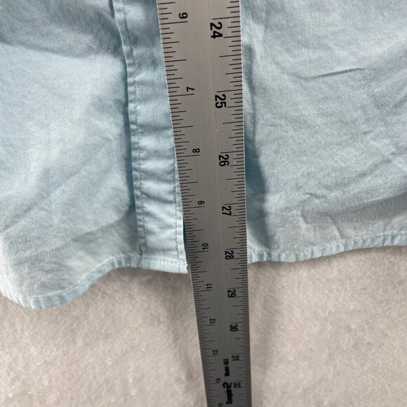 Style & Co Shirt Women's 22W Light Blue Collared 3/4 Sleeves Snap Button Stretch - Picture 5 of 10